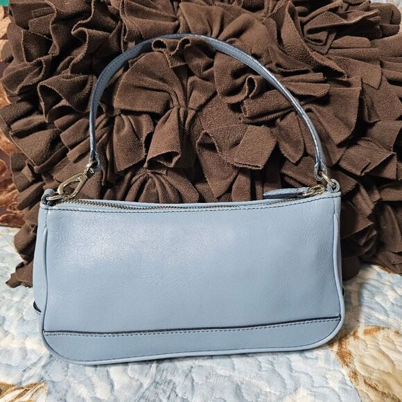 2002 Vintage Y2K Coach Demi Shoulder Bag in Blue Glovetanned Leather - Picture 2 of 8